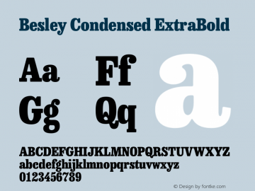 Besley Condensed ExtraBold Version 4.000图片样张