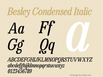Besley Condensed Italic Version 4.000图片样张