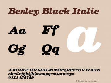 Besley Black Italic Version 4.000; ttfautohint (v1.8.4.7-5d5b)图片样张