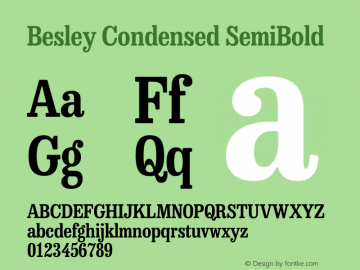 Besley Condensed SemiBold Version 4.000图片样张