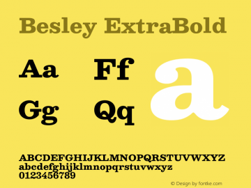 Besley ExtraBold Version 4.000; ttfautohint (v1.8.4.7-5d5b)图片样张