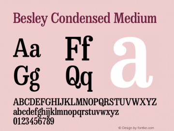 Besley Condensed Medium Version 4.000图片样张