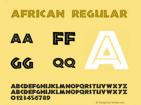 African Regular Unknown Font Sample