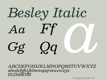 Besley Italic Version 4.000图片样张