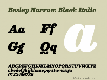 Besley Narrow Black Italic Version 4.000图片样张