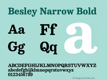 Besley Narrow Bold Version 4.000图片样张