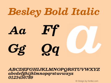 Besley Bold Italic Version 4.000; ttfautohint (v1.8.4.7-5d5b)图片样张