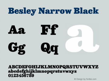 Besley Narrow Black Version 4.000; ttfautohint (v1.8.4.7-5d5b)图片样张
