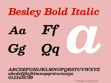 Besley Bold Italic Version 4.000图片样张