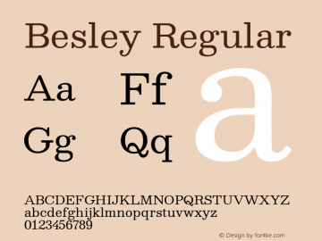 Besley Regular Version 4.000; ttfautohint (v1.8.4.7-5d5b)图片样张