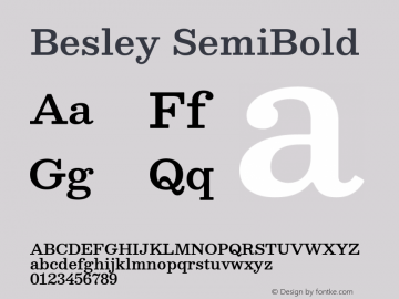 Besley SemiBold Version 4.000; ttfautohint (v1.8.4.7-5d5b)图片样张
