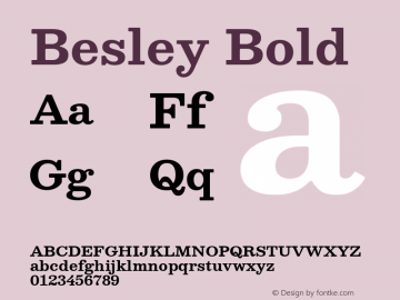 Besley Bold Version 4.000; ttfautohint (v1.8.4.7-5d5b)图片样张