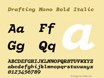 Drafting Mono Bold Italic Version 1.100图片样张