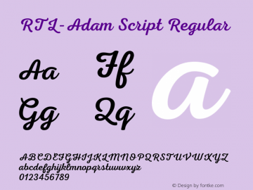 RTL-Adam Script Regular Version 2.000;hotconv 1.0.109;makeotfexe 2.5.65596图片样张