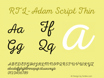 RTL-Adam Script Thin Version 2.000;hotconv 1.0.109;makeotfexe 2.5.65596图片样张