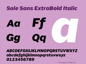 Sole Sans ExtraBold Italic Version 1.10图片样张