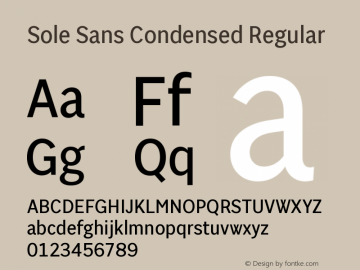 Sole Sans Condensed Regular Version 1.10图片样张