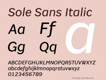 Sole Sans Regular Italic Version 1.10图片样张