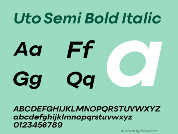 Uto Semi Bold Italic Version 1.000;FEAKit 1.0图片样张