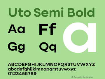 Uto Semi Bold Version 1.000;FEAKit 1.0图片样张
