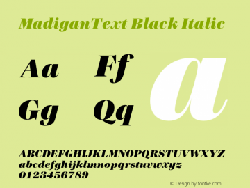 MadiganText Black Italic Version 1.000;hotconv 1.0.109;makeotfexe 2.5.65596图片样张