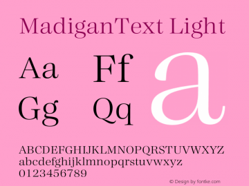 MadiganText Light Version 1.000;hotconv 1.0.109;makeotfexe 2.5.65596图片样张