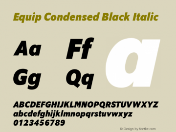 Equip Condensed Black Italic Version 1.000图片样张