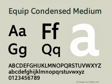 Equip Condensed Medium Version 1.000图片样张