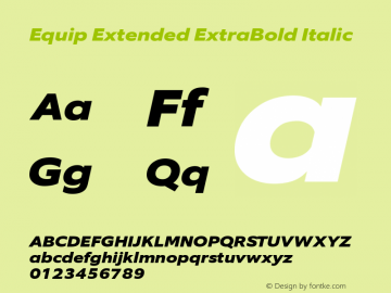 Equip Extended ExtraBold Italic Version 1.000图片样张