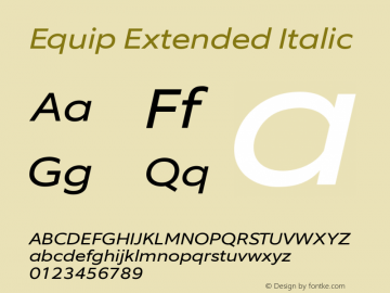 Equip Extended Italic Version 1.000图片样张