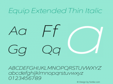 Equip Extended Thin Italic Version 1.000图片样张