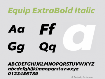 Equip ExtraBold Italic Version 1.000图片样张