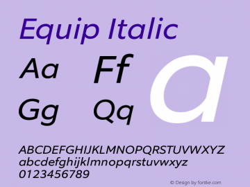 Equip Italic Version 1.000图片样张