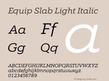 Equip Slab Light Italic Version 1.000图片样张