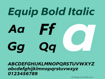 Equip Bold Italic Version 1.000图片样张