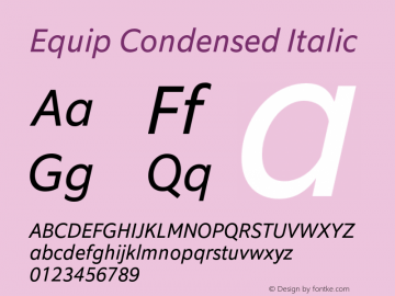 Equip Condensed Italic Version 1.000图片样张