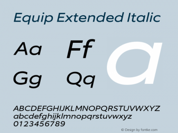 Equip Extended Italic Version 1.000图片样张