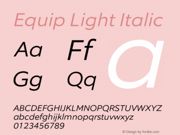 Equip Light Italic Version 1.000图片样张