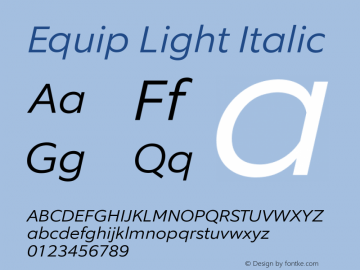 Equip Light Italic Version 1.000图片样张