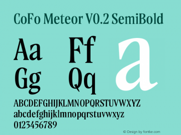 CoFo Meteor V0.2 SemiBold Version 0.002;FEAKit 1.0图片样张