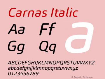 Carnas Italic Version 1.000图片样张