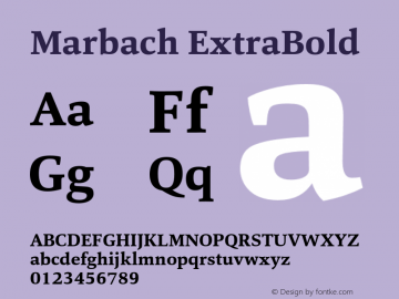 Marbach ExtraBold Version 1.000图片样张