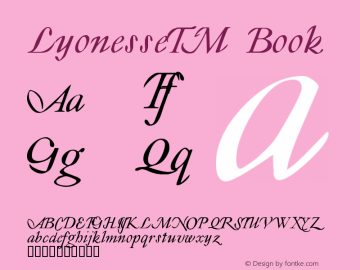 LyonesseTM Book Version Altsys Fontographer图片样张