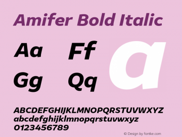 Amifer Bold Italic Version 2.000图片样张