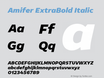 Amifer ExtraBold Italic Version 2.000图片样张