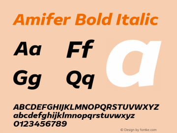 Amifer Bold Italic Version 2.000图片样张