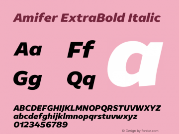 Amifer ExtraBold Italic Version 2.000图片样张