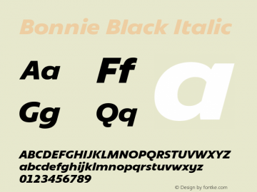 Bonnie Black Italic Version 1.301图片样张