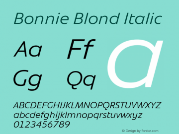 Bonnie Blond Italic Version 1.301图片样张