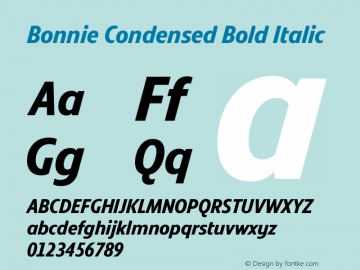 Bonnie Condensed Bold Italic Version 1.300图片样张
